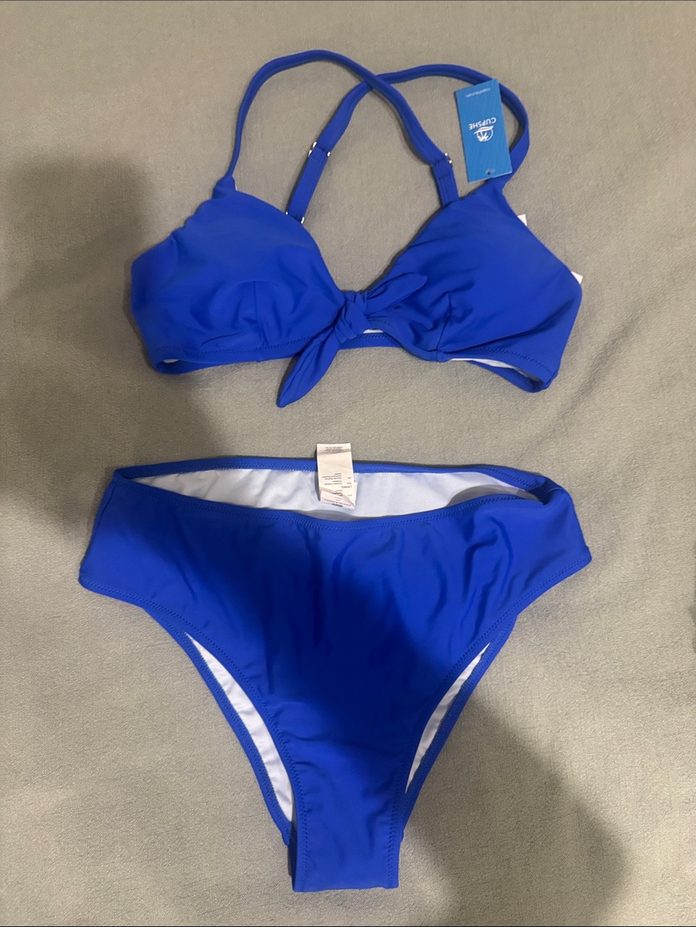 Cupshe Cobalt Blue Tie-Front Bikini Set